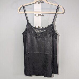 Mystree Light of My Life Lace Trim Cami - Black L LG Large
